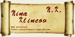 Nina Klincov vizit kartica